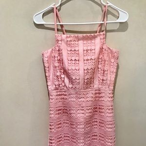 Coral Lace Mini Dress